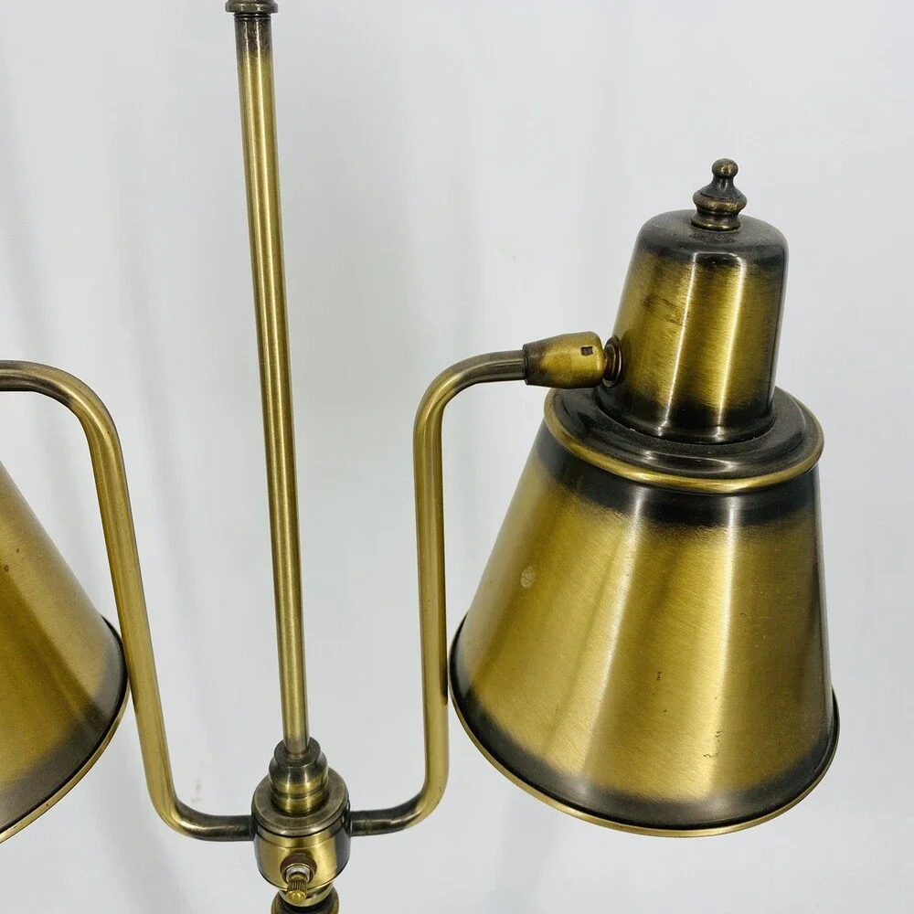 Vintage Three Way Brass Table Lamp Task Lighting Student Desk Lamp Works!